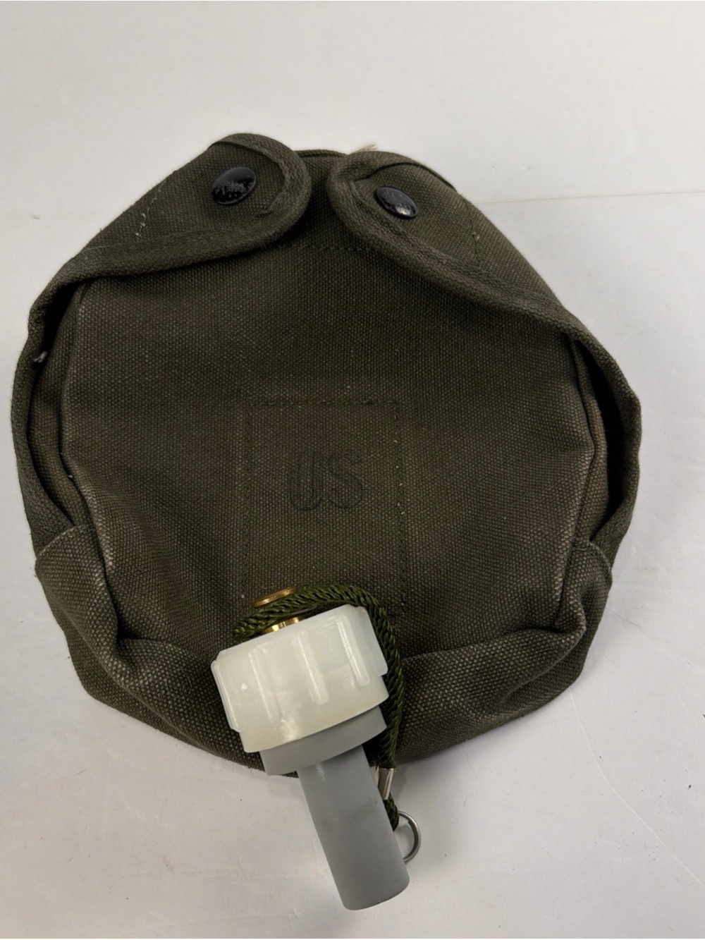 Vintage Vietnam Era M1956 Canvas US Military Canteen Cover & Cap